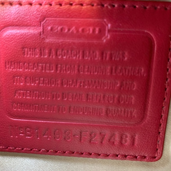 Coach Taylor F27481 Coral Colored Leather Flap Bag - Picture 9 of 9